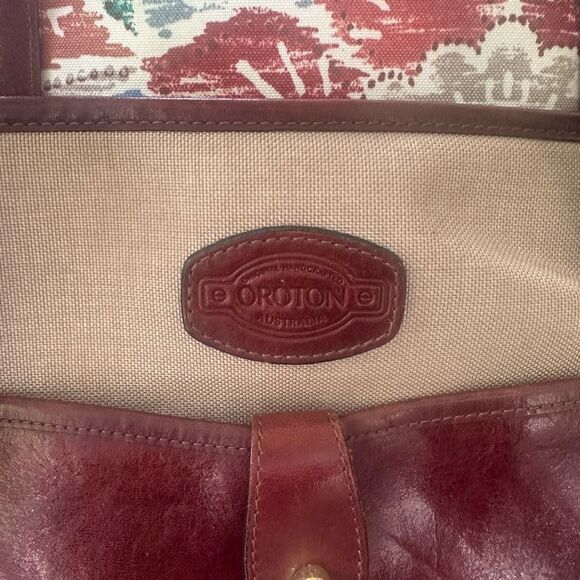 Oroton Australia Canvas & Leather Tote Bag - Picture 4 of 9